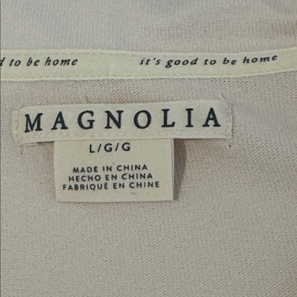Magnolia Cream Pajama Set with Red Trim - Picture 5 of 16